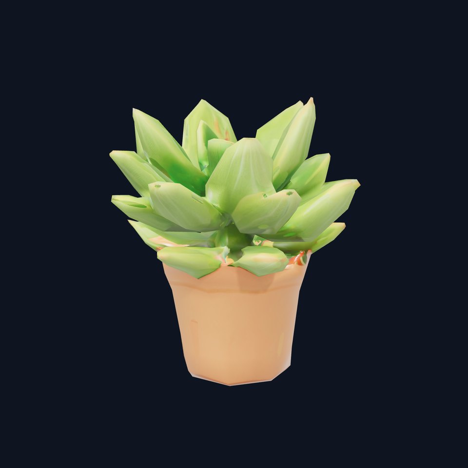 Vibrant Green Succulent model pack